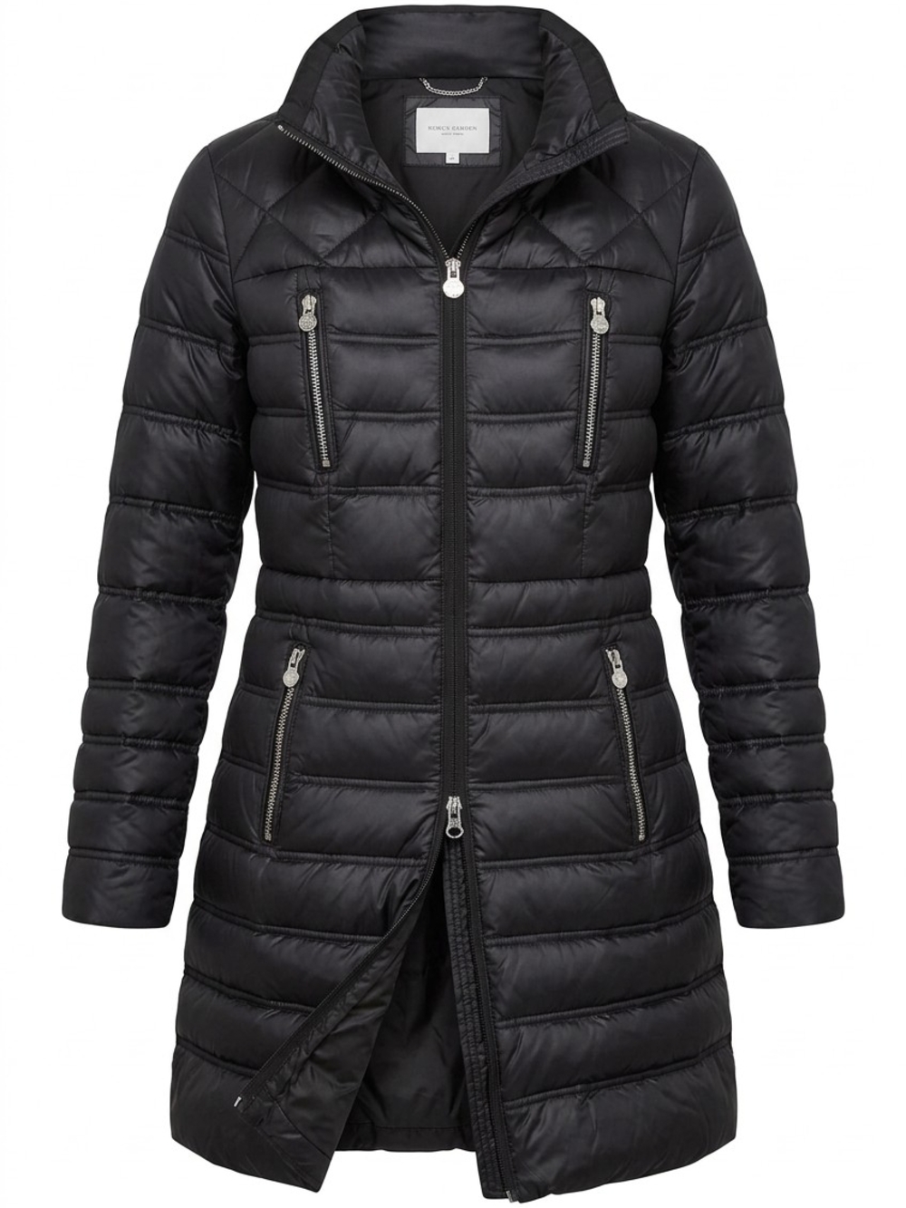 Laundry by Shelli Segal Black Quilted Down Puffer Coat, Women's Size Large